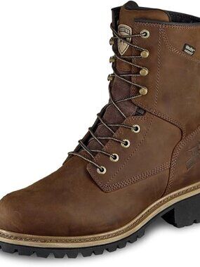 Irish Setter Mesabi Men’s, 8", Waterproof Steel Safety Toe, Logger Boot Size 9